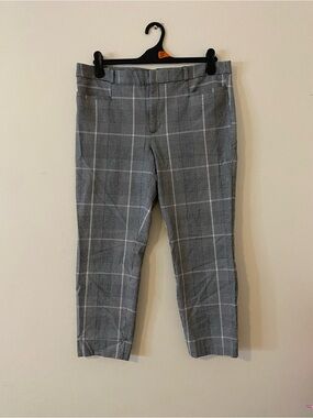 Banana Republic Sloan Gray Crop Plaid Dress Pants plus size 14